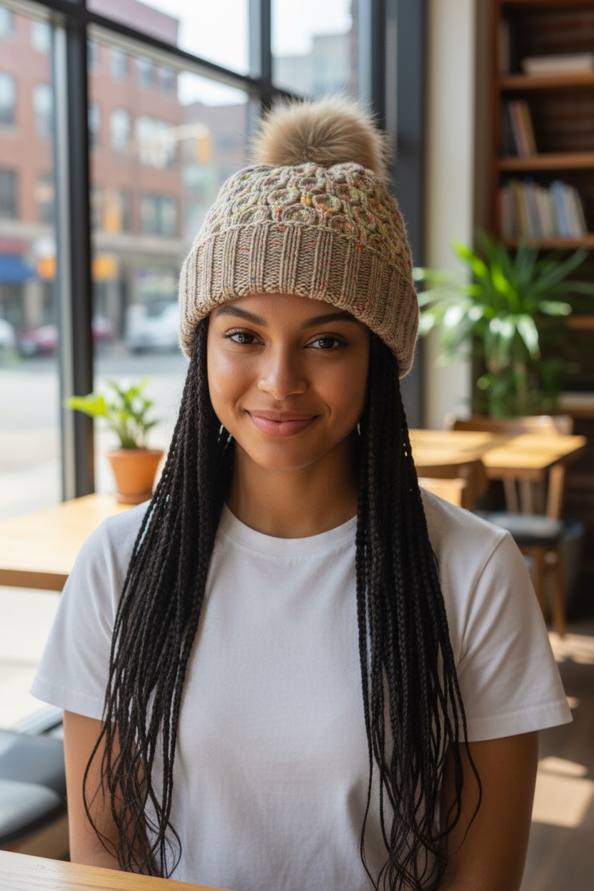 Lifestyle photo for Absalon Hat Knitting Kit-WOOLTRIBE