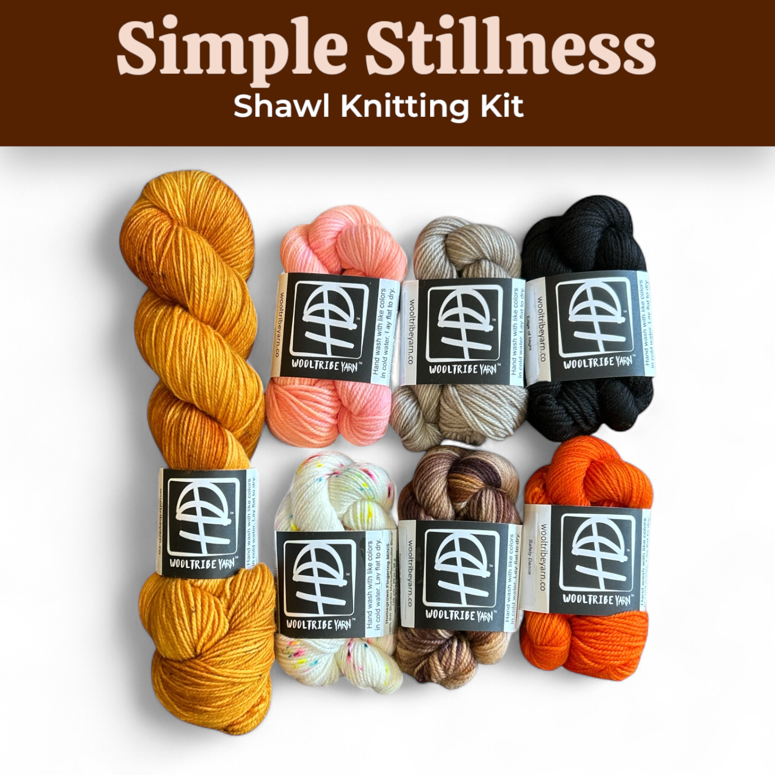 Lifestyle photo for Simple Stillness Shawl Knitting Kits-WOOLTRIBE