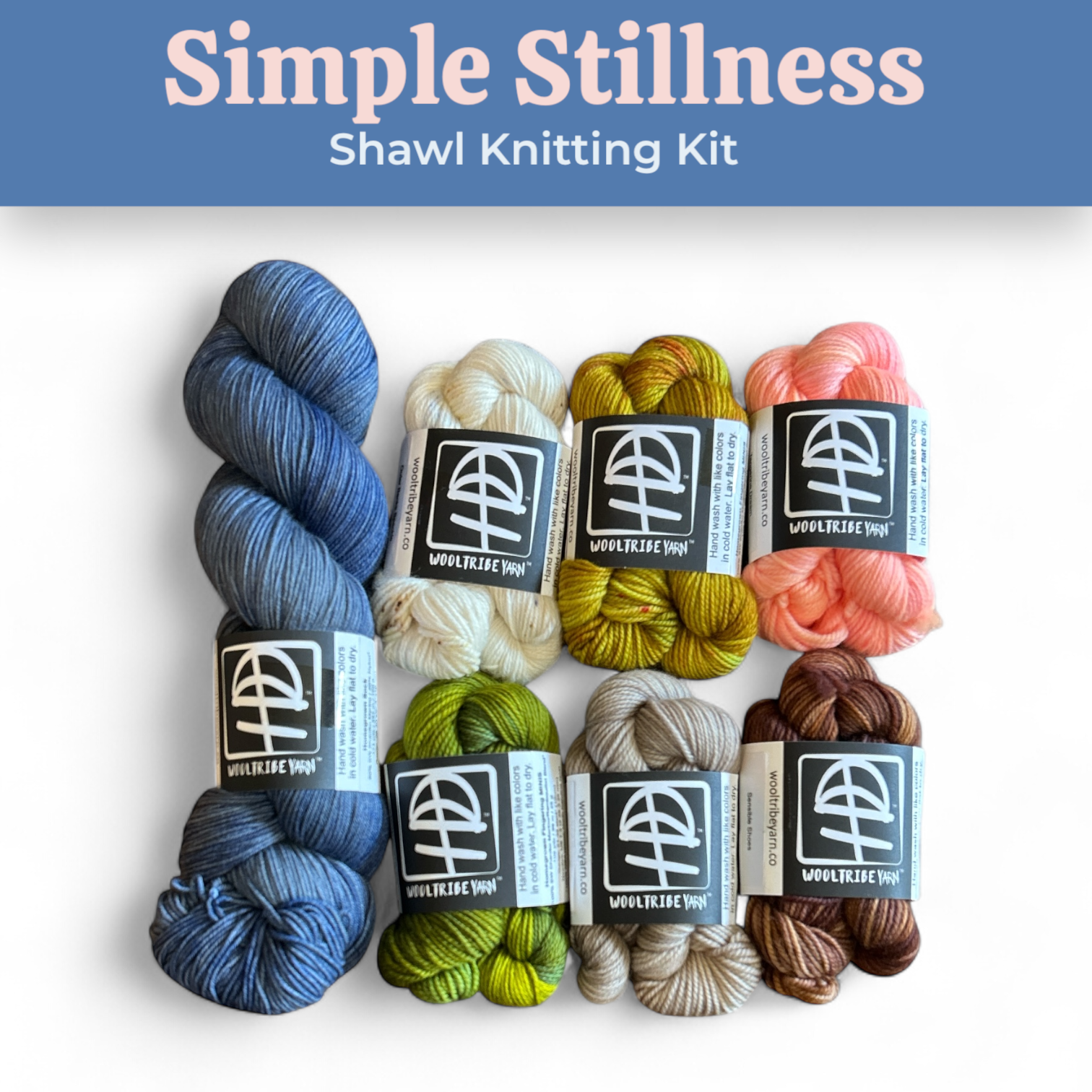Lifestyle photo for Simple Stillness Shawl Knitting Kits-WOOLTRIBE