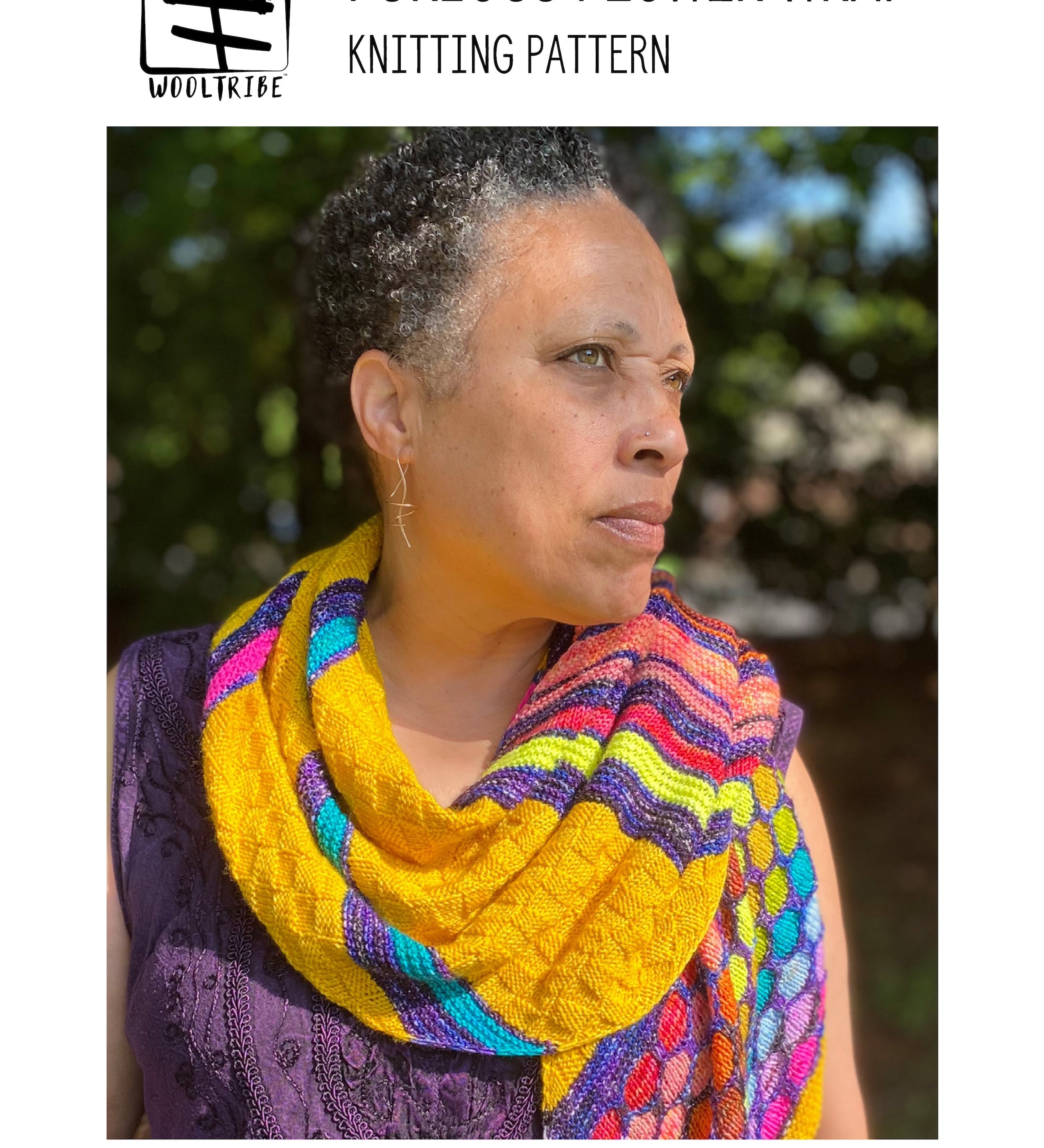Patterns-Furious Flower Wrap Knitting Pattern-WOOLTRIBE